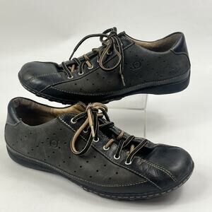 Børn Womens W3578 Casual Shoes Sneakers Size 10 Black Leather Lace Up Comfort